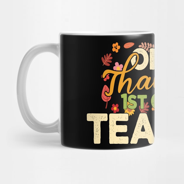 Thankful Teacher Retro Groovy Thanksgiving Fall Women Men by KRMOSH